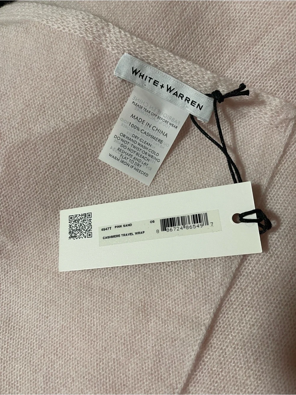 White + Warren Cashmere Travel Wrap Pink Sand 4547T - Picture 4 of 4